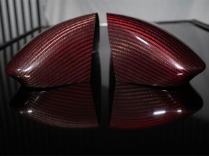Alfa Romeo Giulia Mirror Covers - Carbon Fiber - Red Carbon - Feroce Carbon